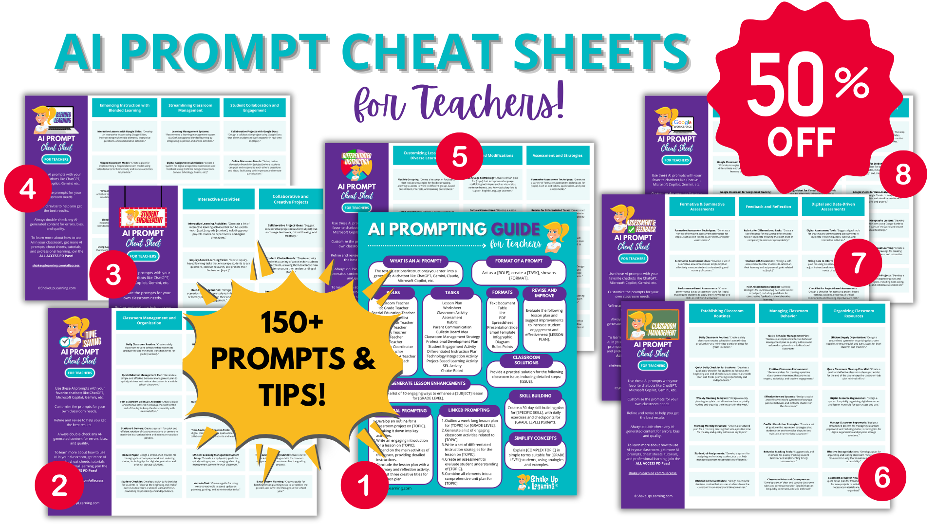 AI PROMPT CHEAT SHEET BUNDLE - 50% OFF